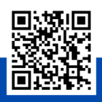 Topeka Survey QR Code Black QR code on blue and white background
